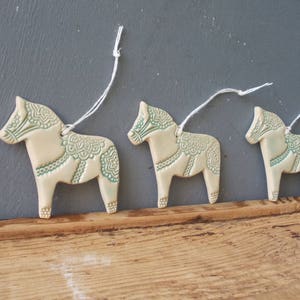 One Dala Horse Ornament / Horse Decor / CHIME / Ceramic Horse Ornament / Small gift / Pendant / Mobile image 5