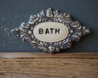 BATH Sign / Home decor / Door decor / Bathroom sign / Vintage decor / Door Plaque / Tile