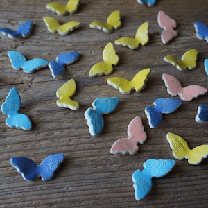 15 Wall Art Ceramic BUTTERFLIES / Multicolor Nursery Decor / Bedroom Livingroom Art