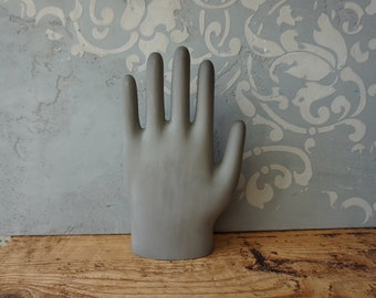 Ceramic Glove Mold Hand: Gray Art Object