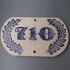 Any CUSTOM House Number / Door Number / Door Decor / Vintage decor / Door Plaque / Numerals / Blue sign / Door Sign image 3