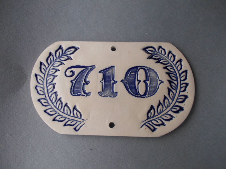 Any CUSTOM House Number / Door Number / Door Decor / Vintage decor / Door Plaque / Numerals / Blue sign / Door Sign image 3