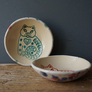 One In LOVE With cats Bowl / Handy Ceramic Breakfast Bowl / Snack Bowl / Jewelry holder image 3