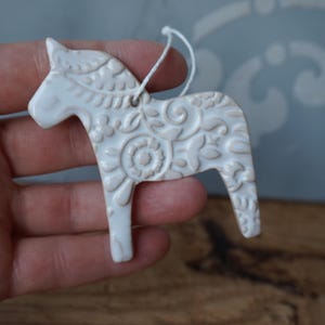 One Dala Horse Ornament / Horse Decor / CHIME / Ceramic Horse Ornament / Small gift / Pendant / Mobile