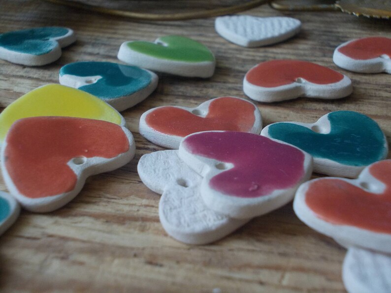 Gift Heart TAGS / Ceramic Heart tags / Christmas Gift Tags / Etsy