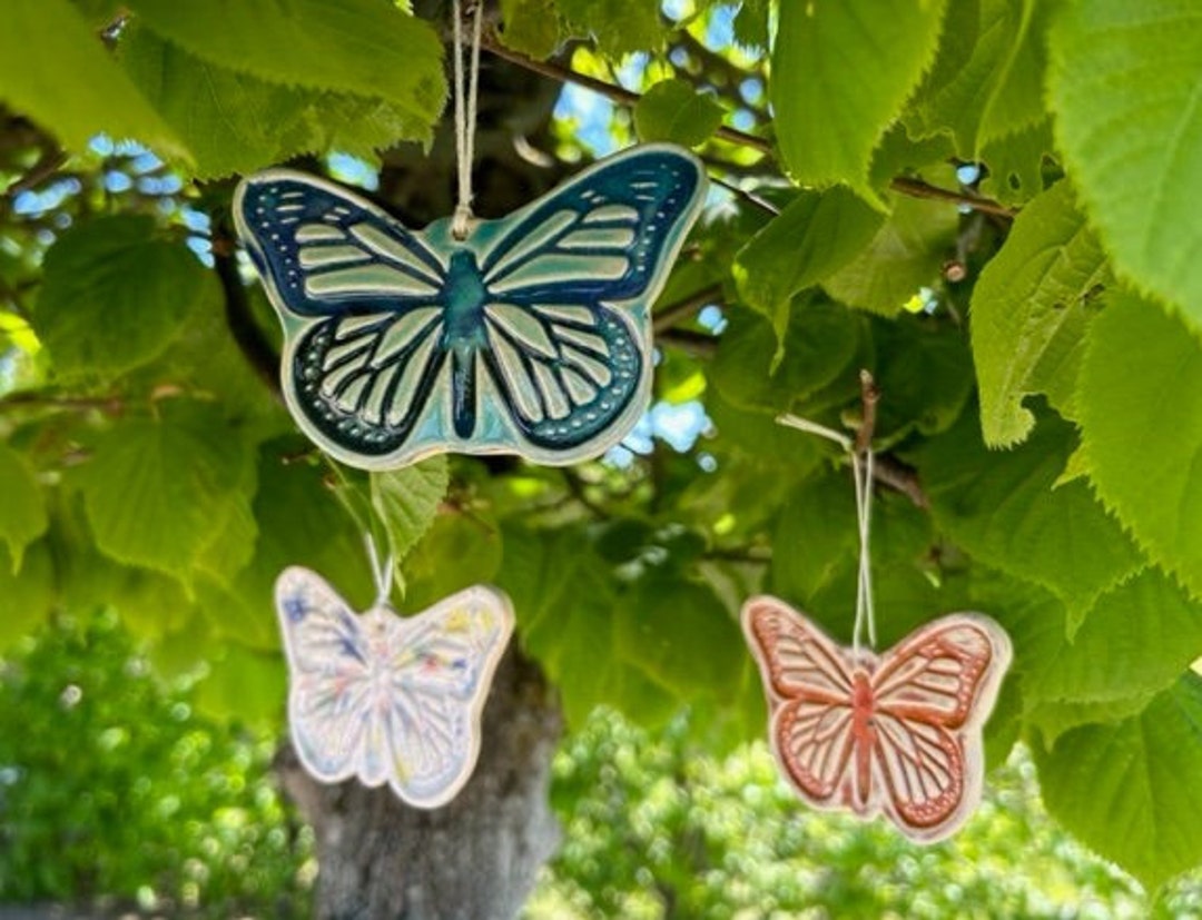 1 Indoor Outdoor Ornament Butterflies / Wall Art / Ceramic BUTTERFLY / Garden Ornament / Nursery