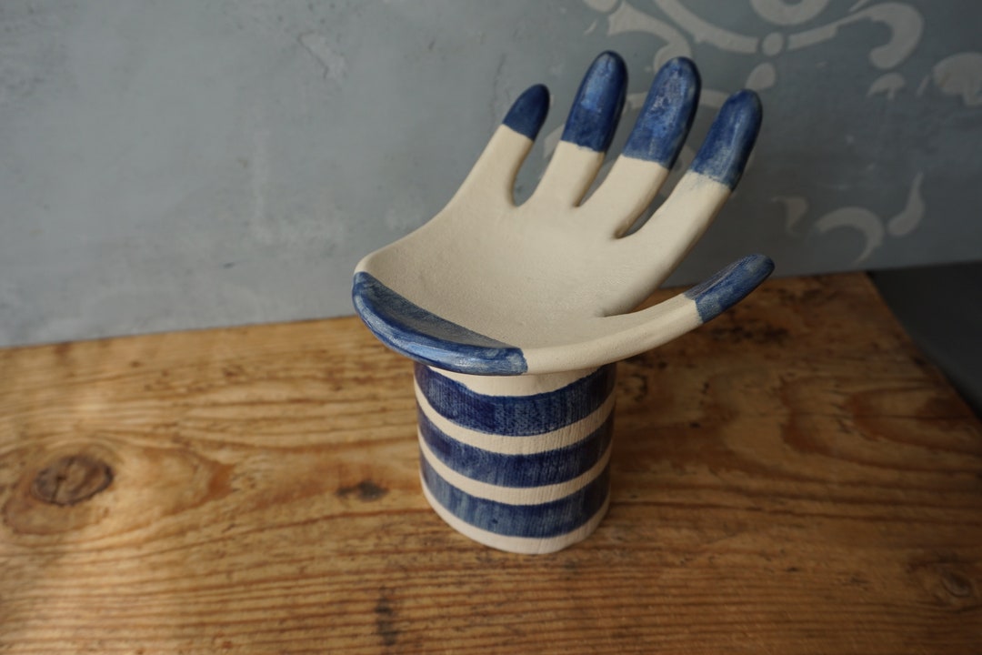 Ceramic Hand Ring Holder / White Art Object / Jewelry Etsy