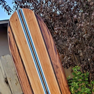 7ft. Classic Surfboard Wall Art | Hawaiian beach decor| Tiki restaurant wall hanging | Wood Longboard Surf Board  | Pick Colors 7-11