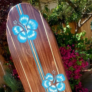 Surfboard Wall Art decor | Hawaiian decoration | hibiscus beach decor | surf board sign | Pick Colors  23C