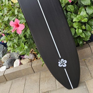 Black Surfboard Wall Art | Hibiscus Beach decor | Surf board  4-165