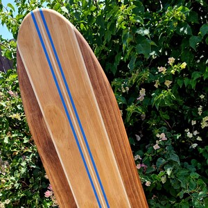 Classic Surfboard Wall Art decor | Hawaiian decoration | Beach wooden longboard | Tiki bar Surf board | Pick Colors 1 4-11