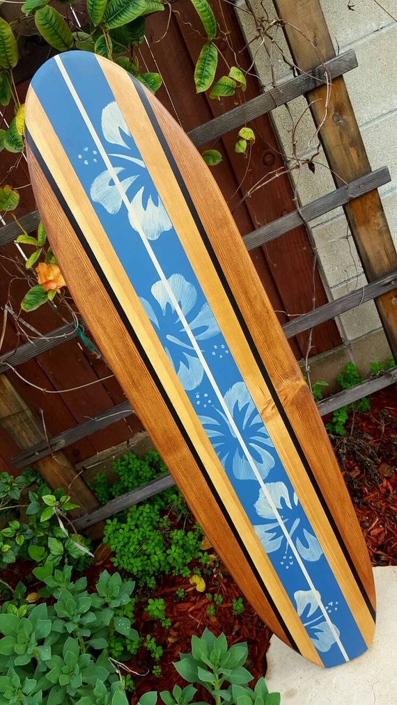 SURFBOARD 4-93 WALL ART Hawaiian Surf Beach Hibiscus Decor | Etsy