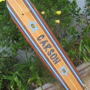 Turtle Surfboard Wall Art | Personalized Honu | Kids Decor | Wooden Nursery | Pick Colors 3B