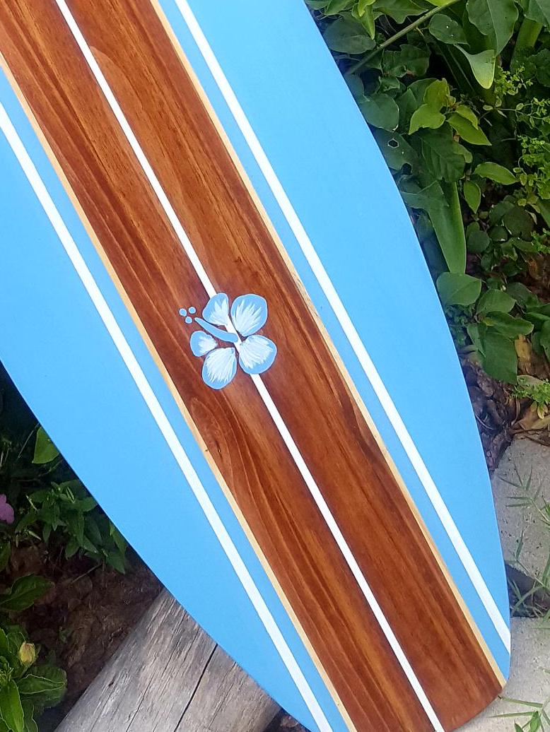 Light Blue Surfboard Wall Art | Hawaiian Surf Decor - Etsy