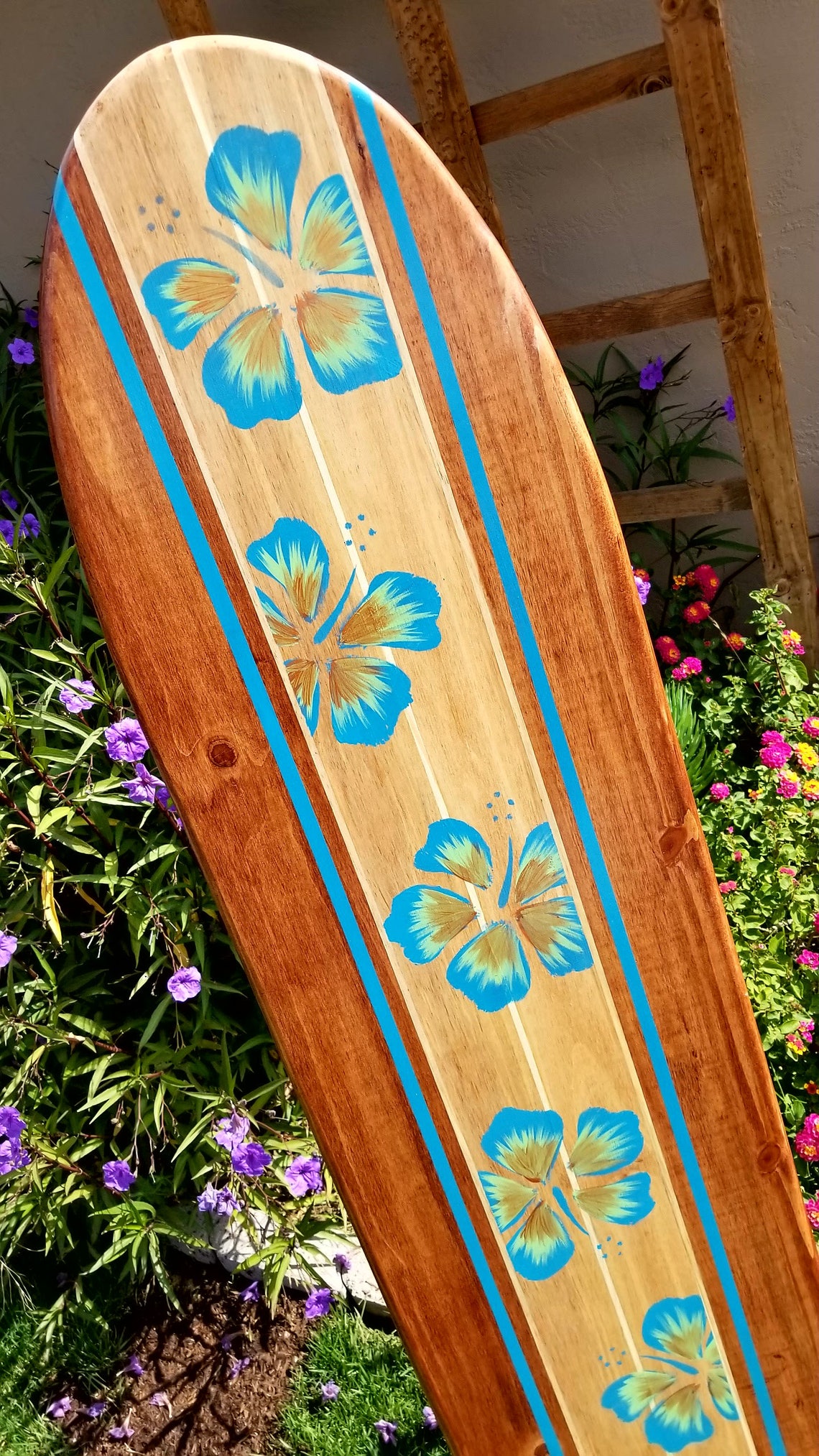 Classic 16C SURFBOARD WALL ART Hawaiian Surf Beach Hibiscus Etsy