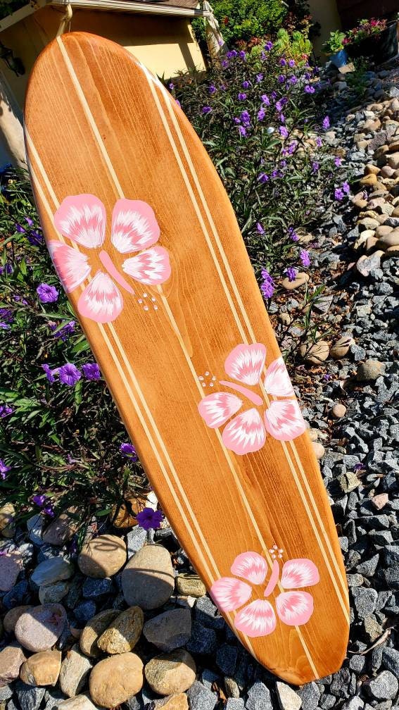 SURFBOARD 4117 WALL ART Hawaiian Surf Beach Hibiscus Decor Etsy