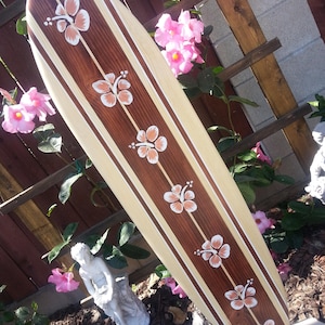 Surfboard Wall Decor | Hawaiian Tropical decoration | Hibiscus beach decor | Pick Colors 4-22