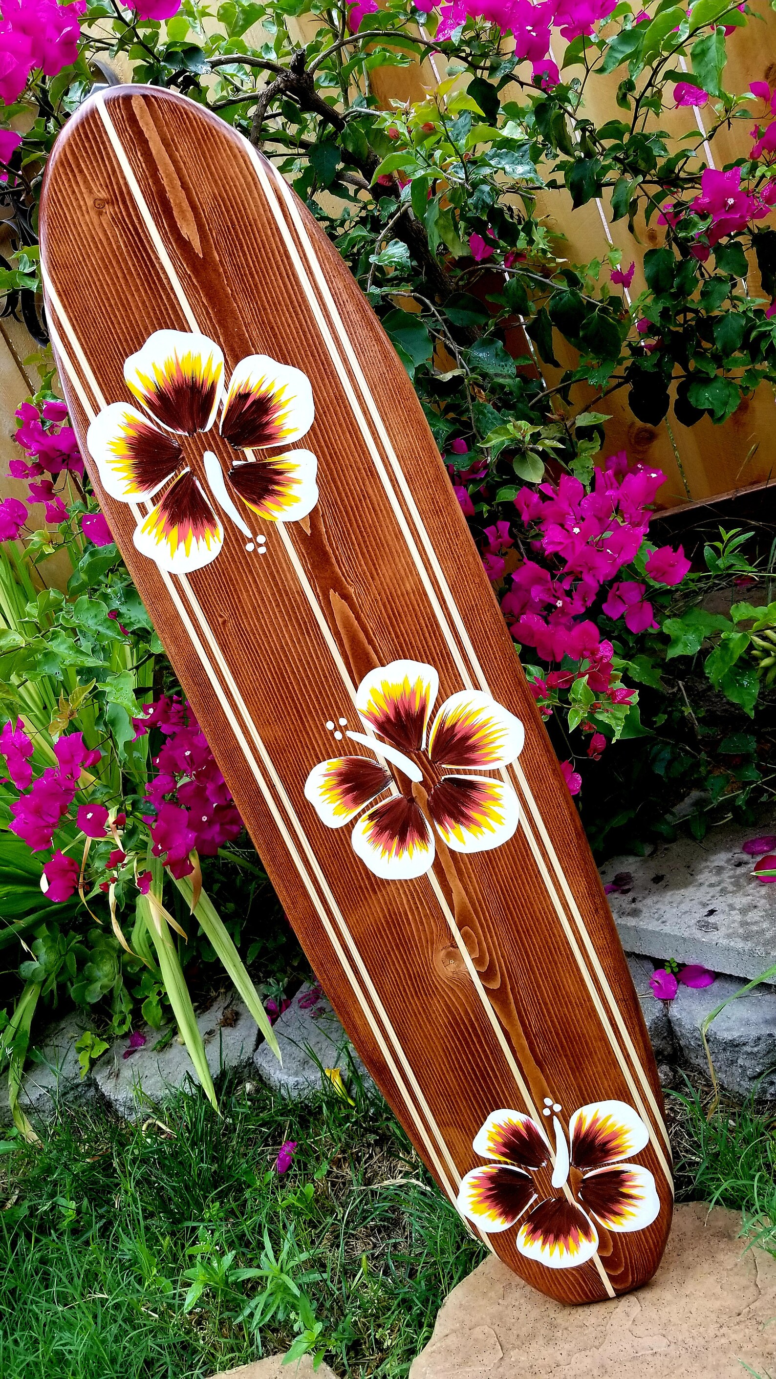 SURFBOARD WALL ART 48 Hawaiian surf beach hibiscus decor Etsy