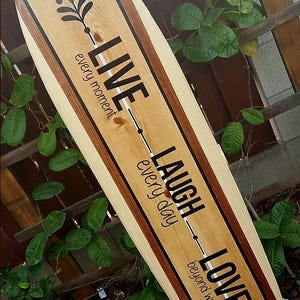 Surfboard Wall Art surf decor hawaiian decoration hibiscus beach decor wooden longboard tiki bar surf board  ocean themed sign  4-93