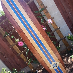 Blue Surfboard Wall Art decor | Hawaiian Hibiscus Surf board | Pick Colors  2C