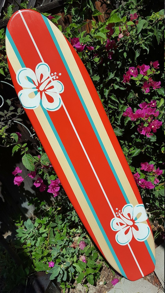 SURFBOARD WALL ART 4-30 Hawaiian Surf Beach Hibiscus Decor 