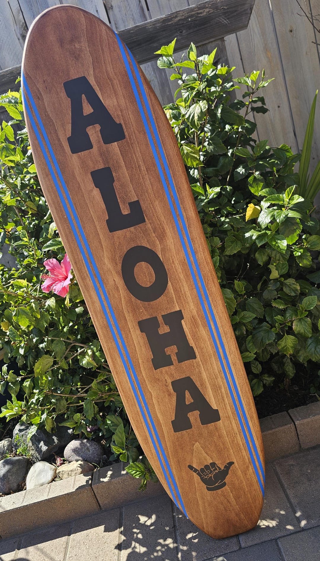 Blue Aloha Surfboard Wall Decor | Surf Board Beach Art | Pick Your ...
