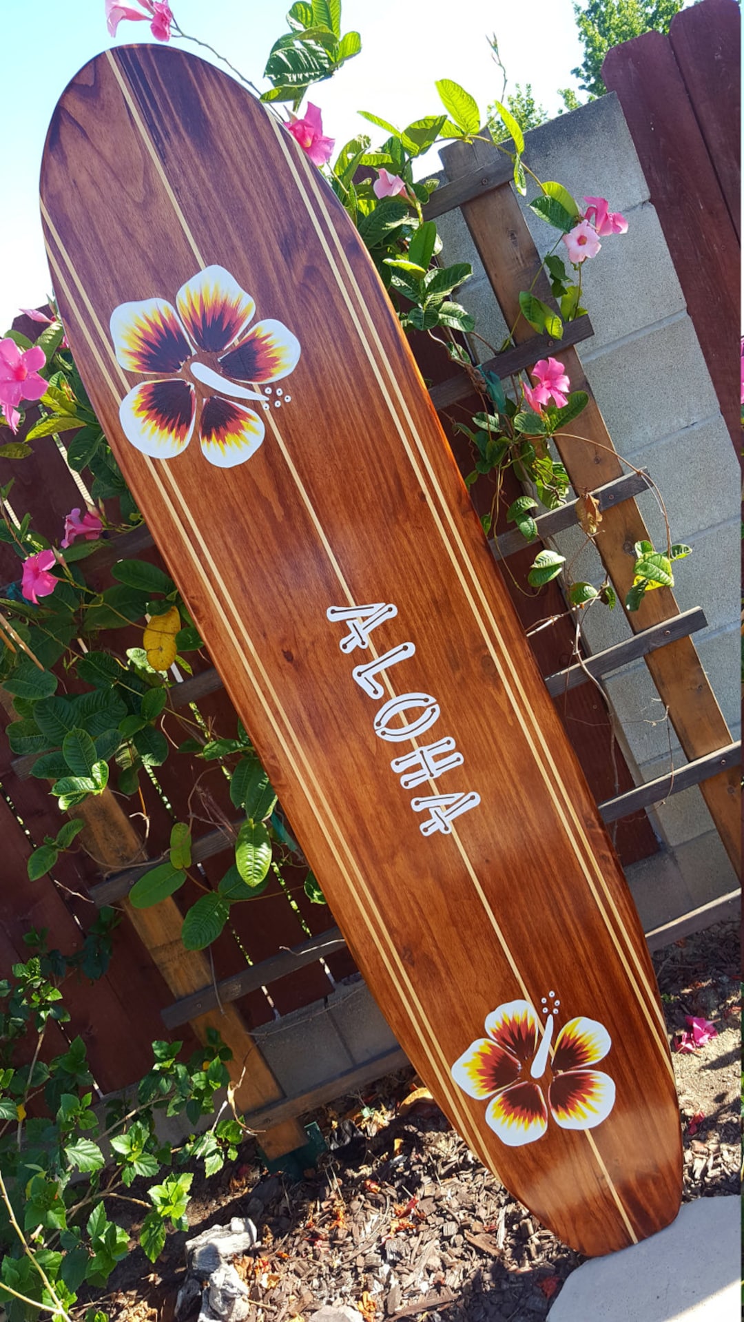 Classic 6C SURFBOARD WALL ART Hawaiian Surf Beach Hibiscus Decor