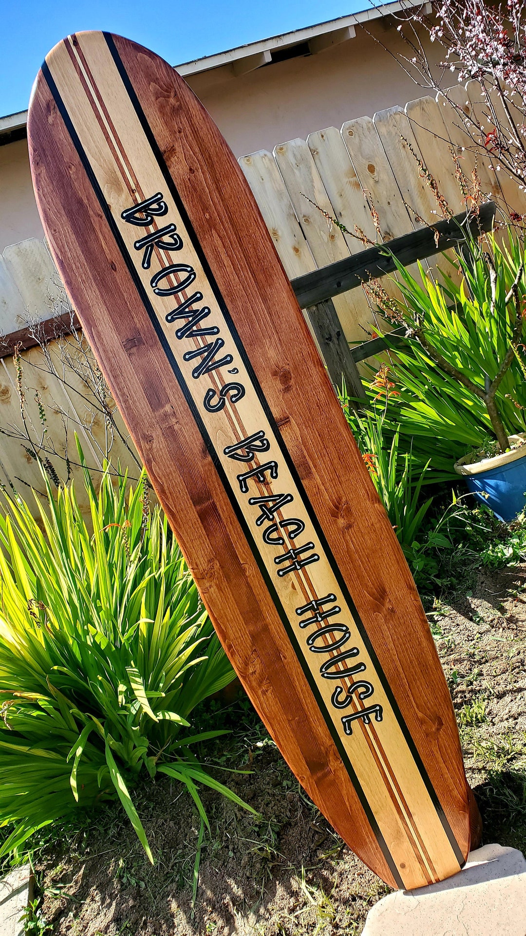 Personalized Name Surfboard Wall Art Surf Decor Hawaiian Decoration