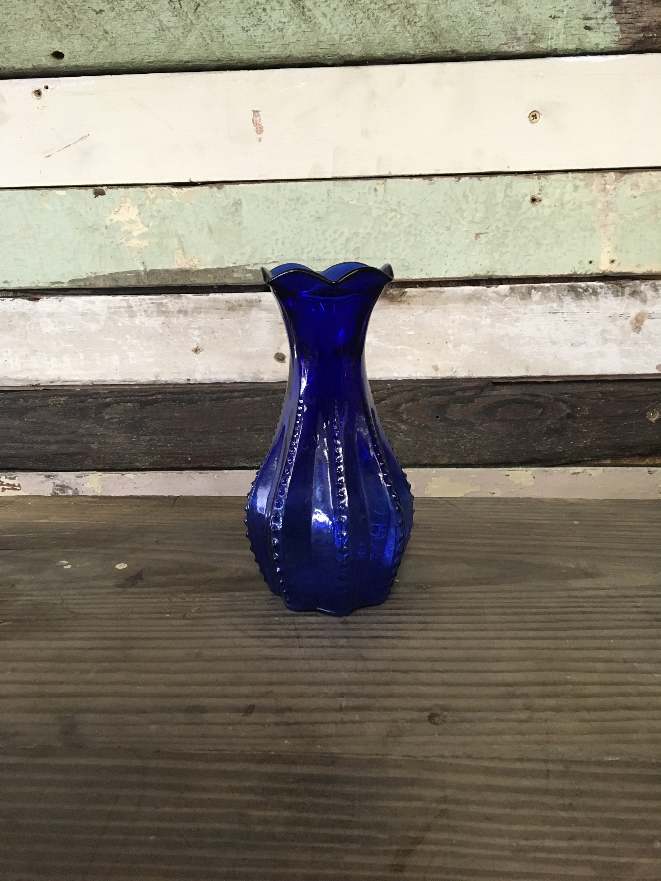 Decorative Blue Glass Vase | Etsy