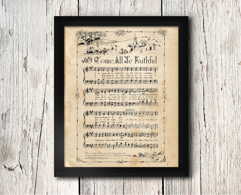 - Print Church Digital Music Download Decor Sheet Christmas - Hymns All Faithful Ye - O Music Come - Download - Christmas Music Music All Church Decor Come - Faithful Print Digital Sheet O Ye Hymns