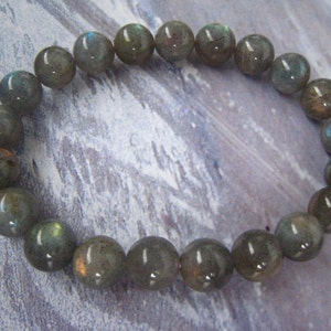 gemstone bracelet,labradorite bracelet,stone bracelet,elastic bracelet image 2