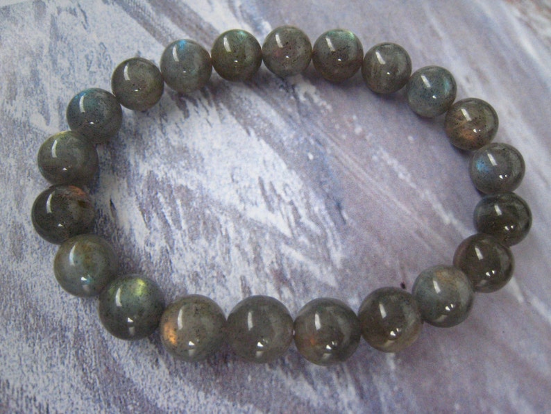 gemstone bracelet,labradorite bracelet,stone bracelet,elastic bracelet image 2