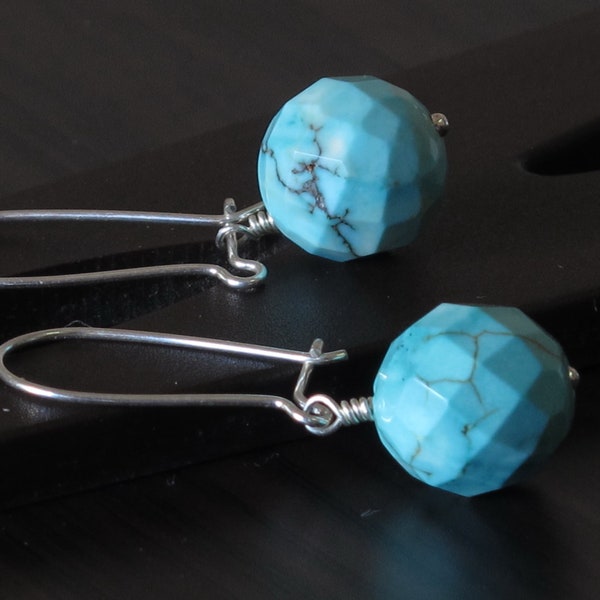 Magnesites turquoise dangle earrings