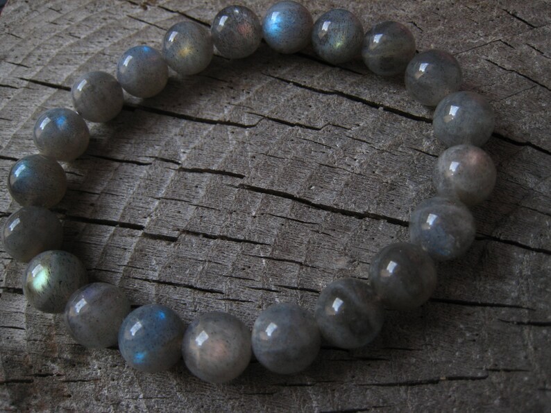 gemstone bracelet,labradorite bracelet,stone bracelet,elastic bracelet image 1