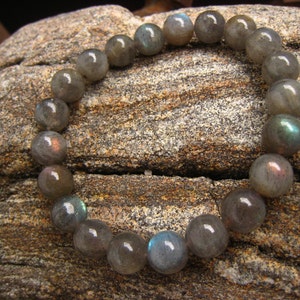 gemstone bracelet,labradorite bracelet,stone bracelet,elastic bracelet image 3