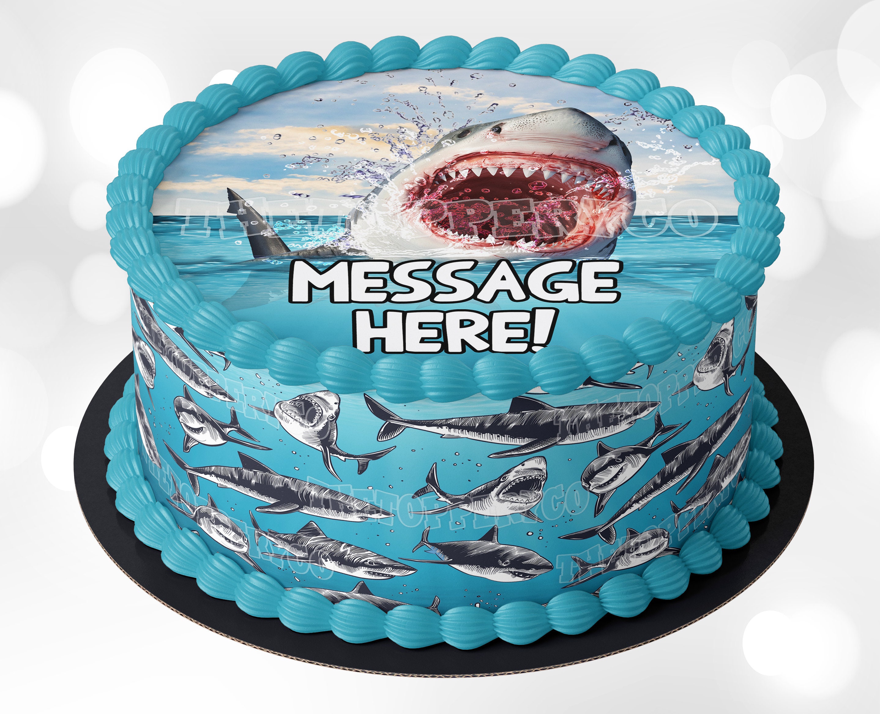 7.5 JAWS SHARK EDIBLE ICING BIRTHDAY CAKE TOPPER Trend fashion products ...