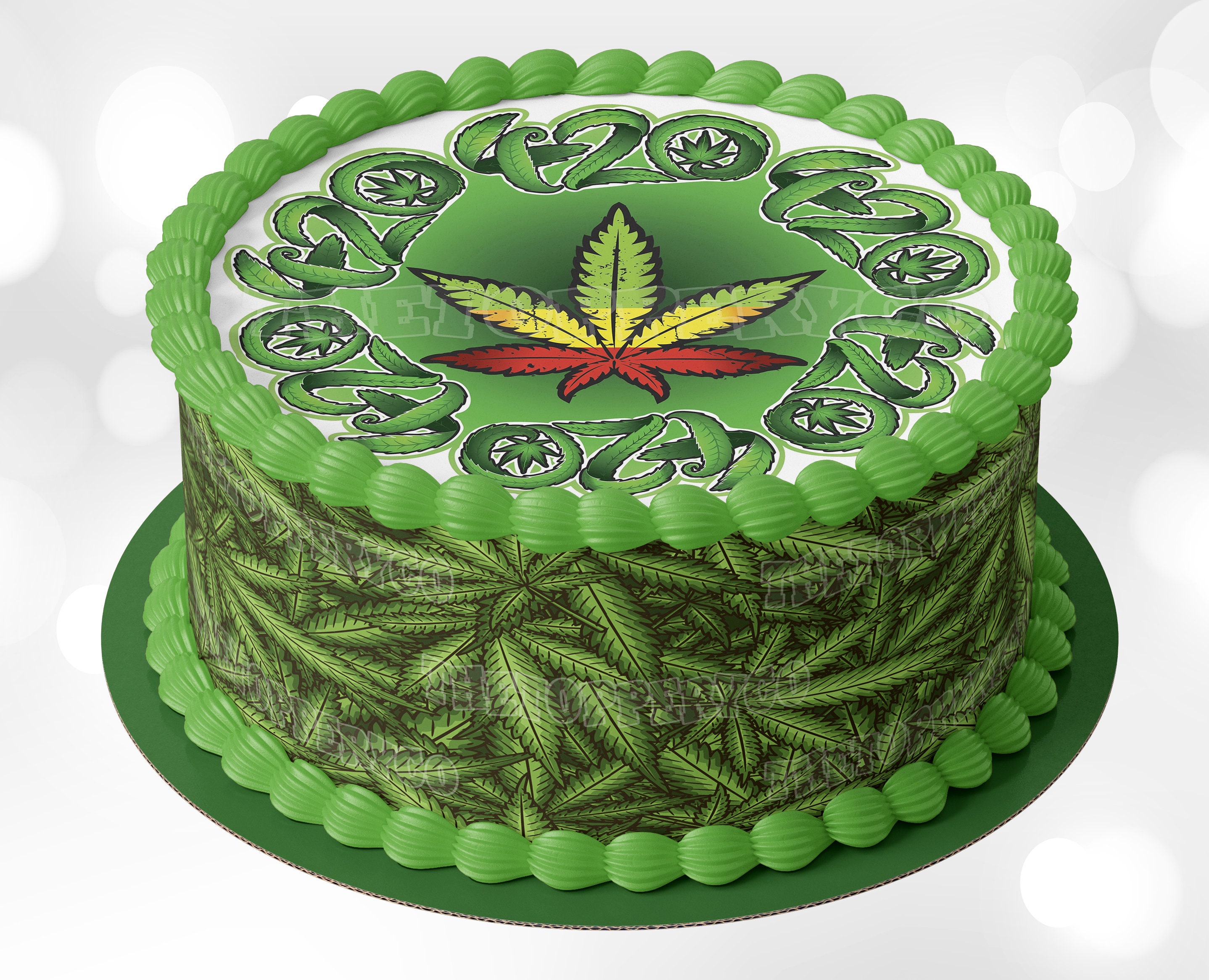 Pot Leaf Cake Topper - Etsy