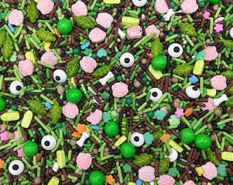 Zombie Garden: Candy Sprinkle Mix for Cakes, Cupcakes, Cookies, Wedding, Birthday, Party Favors, Decorations, Edible Shapes, Halloween