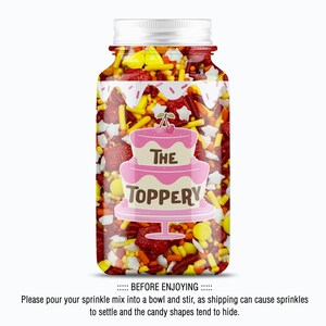 Fire Trucks - Edible Candy Shapes Sprinkle Mix for Cakes, Cupcakes, Cookies, Baby, Wedding, Birthday, Party Favors, Decorations Bild 2