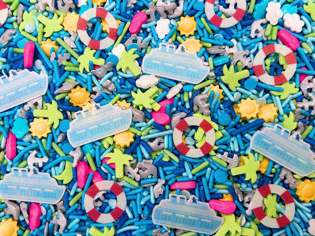 Taking Edibles On A Cruise Ship Cruisin' the Seas - Edible Cruise Vacation Candy Sprinkle Mix (w/ Wafer