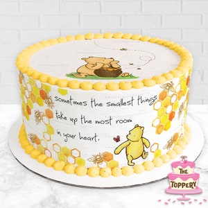 Classic Winnie The Pooh Bear - Edible Cake Topper, Round ICING Image, Cake Wraps or Full Set - Decoration (Choose From Drop-Down Menu)