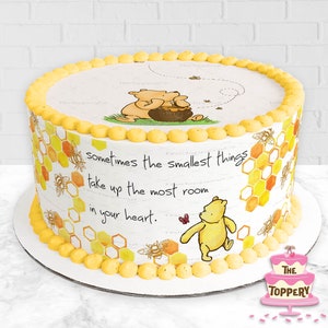 Classic Winnie The Pooh Bear - Edible Round Cake Topper, Cake Wraps or Full Set - Icing Image Decoration (Choose From Drop-Down Menu)