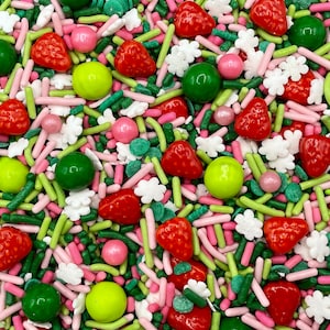 Strawberry Shortcake - Edible Candy Shapes Sprinkle Mix for Cakes, Cupcakes, Cookies, Baby, Wedding, Birthday, Party Favors, Decorations