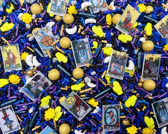 Tarot Cards: Candy Sprinkle Mix w/ Edible Wafer Shapes for Frosted Desserts