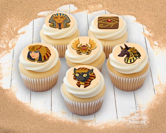 Kids Egyptian Birthday Cake Topper Set - 7-Piece Pharaoh & Mummy Decor For Themed Parties 9 thumbnail image
