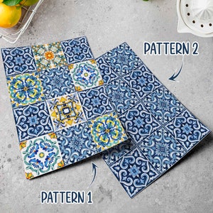 Spanish Blue Tile - 8&quot; x 10&quot; - Seamless Pattern, Edible Icing Sheet, Sugar Image Square, Cake Wrap, Cookie, Cupcake, Decoration, Party Favor
