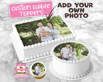 Add Your Photo, Custom Edible ICING Image, Round or Rectangle Topper, Cake Wrap, Cookie, Cupcake, Macaron, Strawberry, Theme or Logo