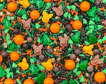 Hunting Season Edible Candy Sprinkle Mix - Cake, Cookie, Cupcake, Deer, Forest Decoration