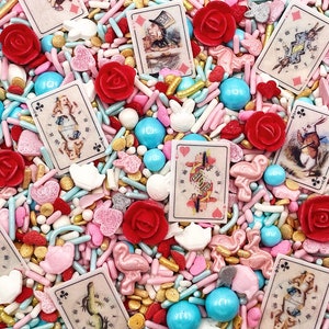 Vintage Wonderland - Edible Candy Sprinkle Mix (w/ wafer cards) for Cakes, Cupcakes, Cookies, Baby, Birthday, Party Decoration