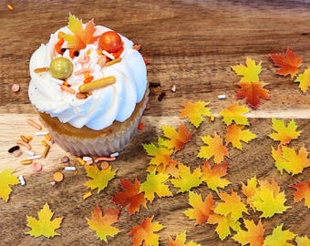 Edible Maple Leaves Wafer Paper for Cakes, Cupcakes, Cookies, Wedding, Birthday, Party Favor, Autumn, Miniature, Realistic